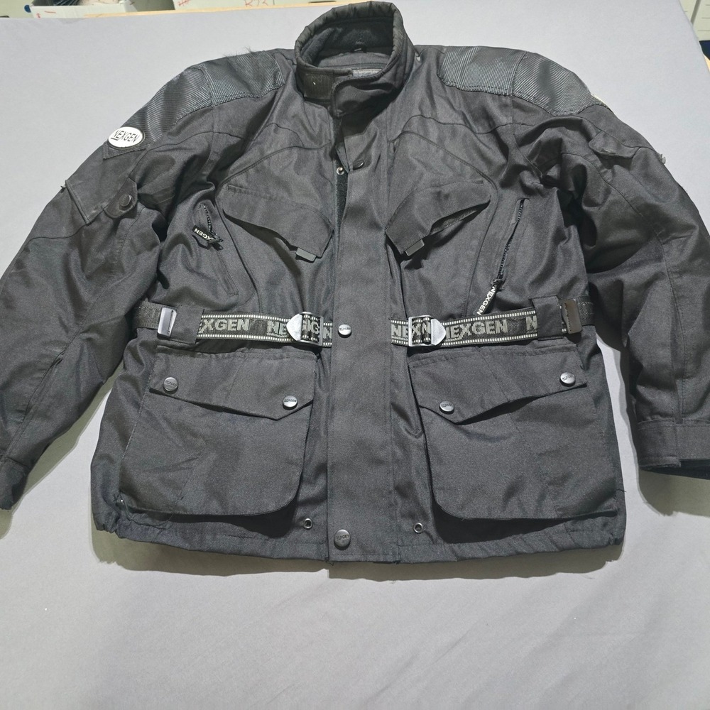 Nexgen Motorcycle Jacket Mens XL Black Waterproof Nylon Quilted Padded Utility